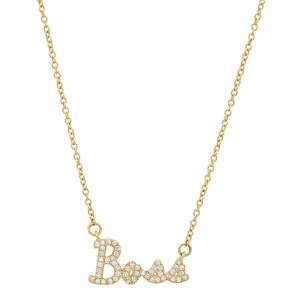 BOSS CURSIVE DIAMOND NECKLACE, GOLD