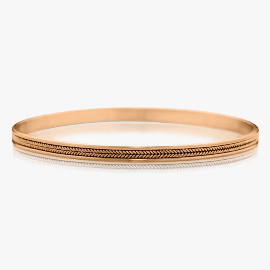 Braid Double Row Bangle in 22K Apricot Gold