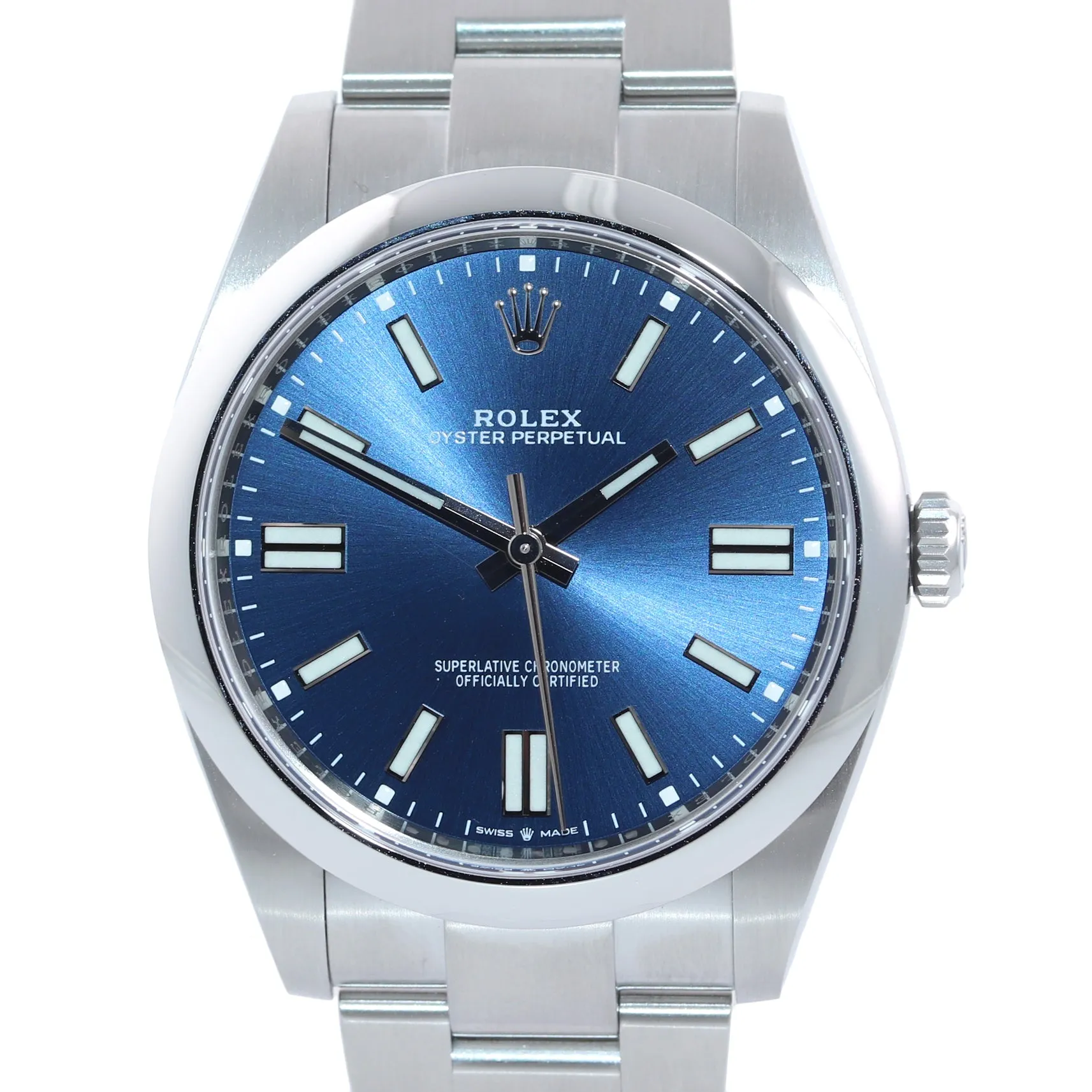 BRAND NEW 2020 CARD Rolex Oyster Perpetual 41mm Blue Oyster Watch 124300 Box
