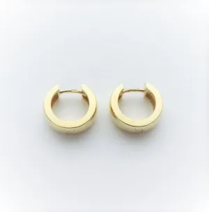 Breuning 14K Yellow Gold Square Edge 14mm Huggie Hoops