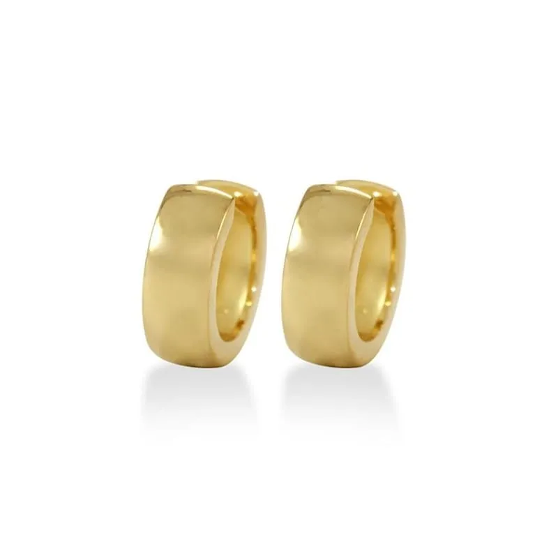 Breuning 14K Yellow Gold Square Edge 14mm Huggie Hoops