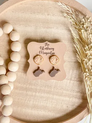 Brown WV   Tan Druzy Studs