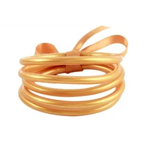 Brushed Gold Jelly Bangles Set of 5 Bracelets