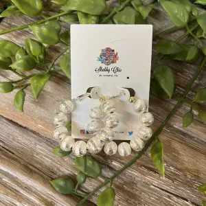 Brushed Hoop Earrings - Silver