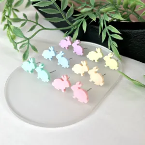 Bunnies Stud Earrings Pastel Colors