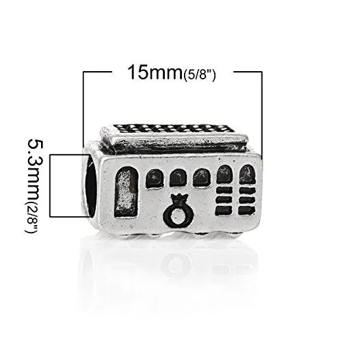 Bus Charm Bead   for Snake Chain Charm Bracelet