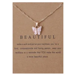 Butterfly Necklace Acrylic Color Clavicle Chain Necklace
