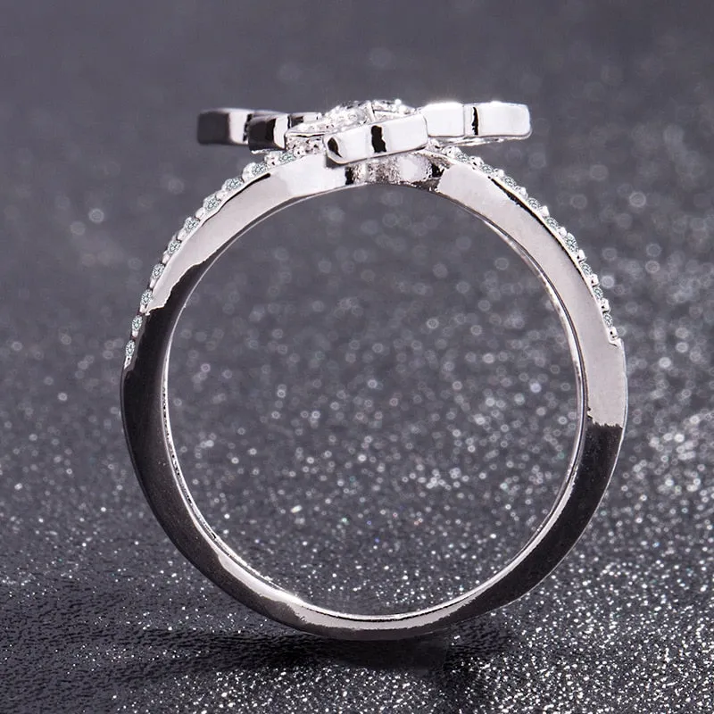 Butterfly Sapphire Gemstone Ring for Women Wedding Jewelry