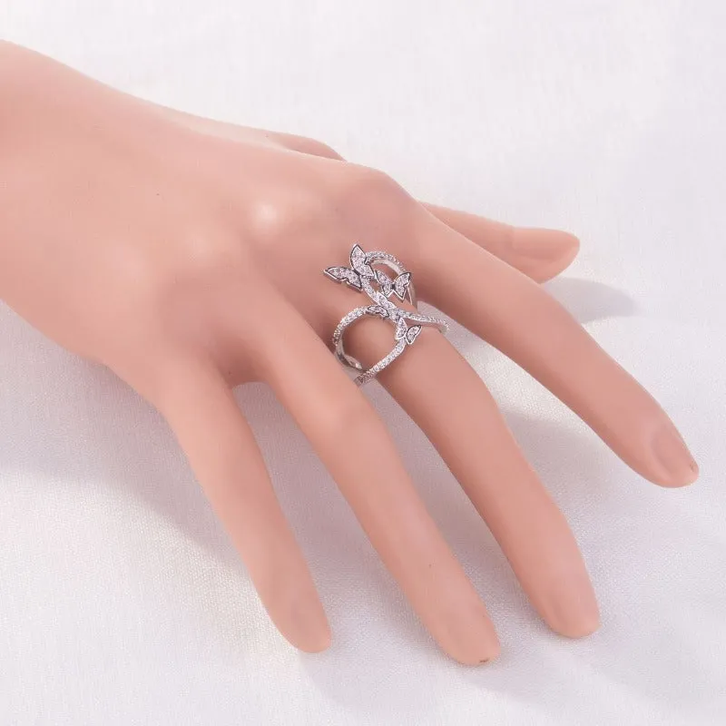 Butterfly Sapphire Gemstone Ring for Women Wedding Jewelry