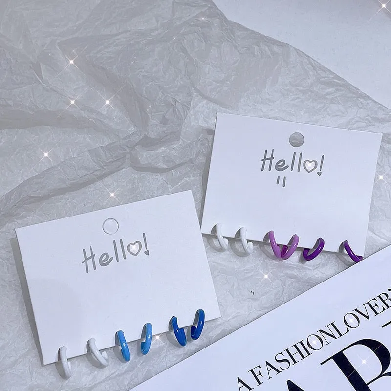 C-Shaped Hoop Earrings Set for Women