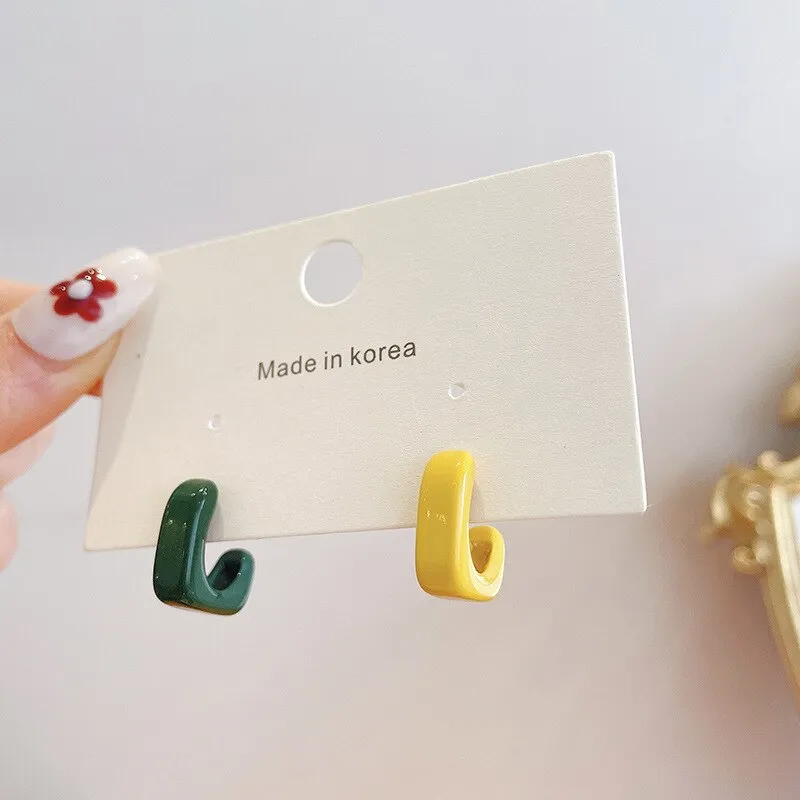 C-Shaped Hoop Earrings Set for Women