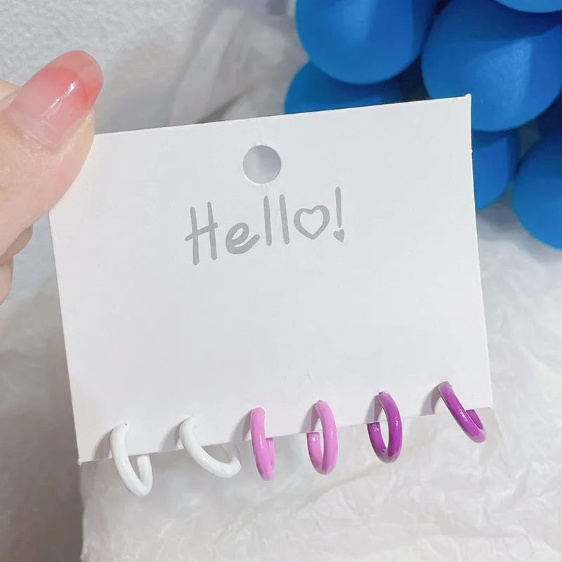 C-Shaped Hoop Earrings Set for Women