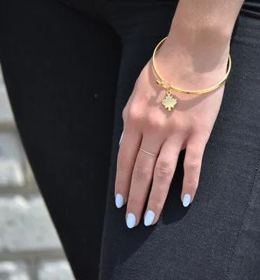 Canada Day Maple Leaf Bangle in Gold