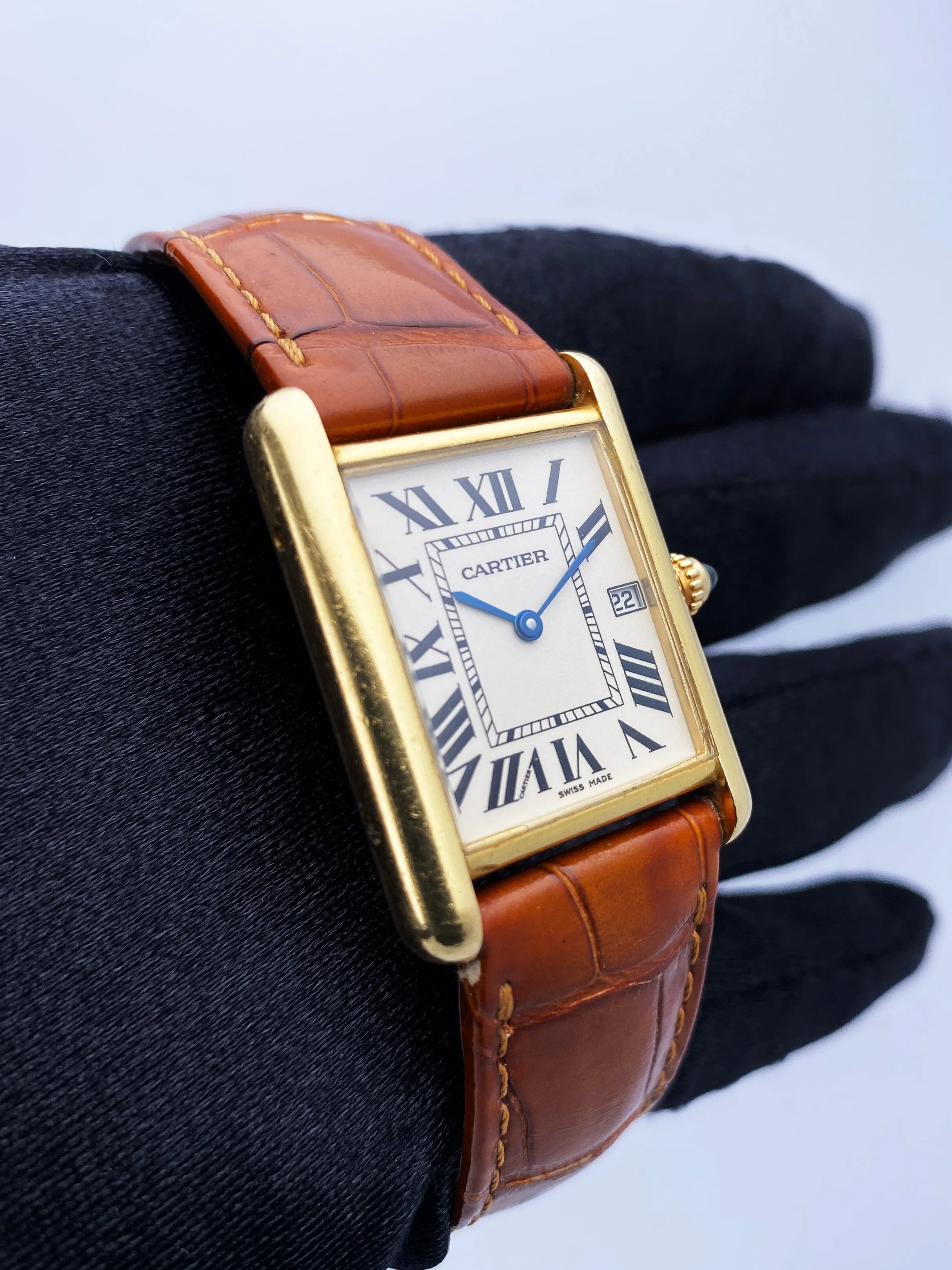 Cartier Tank Louis W1529756 18K Yellow Gold Mens Watch Box Papers