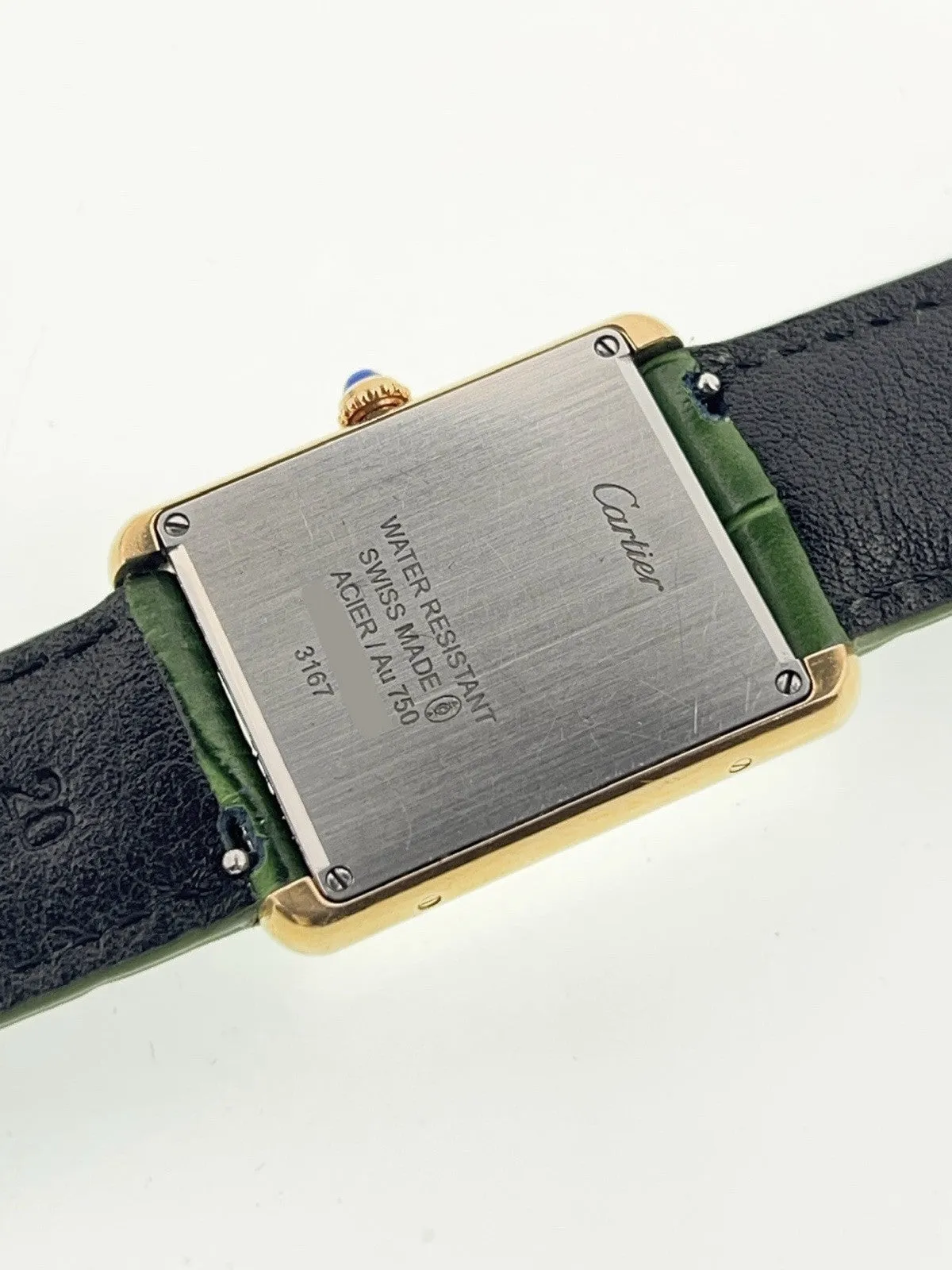 Cartier Tank Solo 18k Yellow Gold Silver Color Dial 27mm Quartz Men's W520004