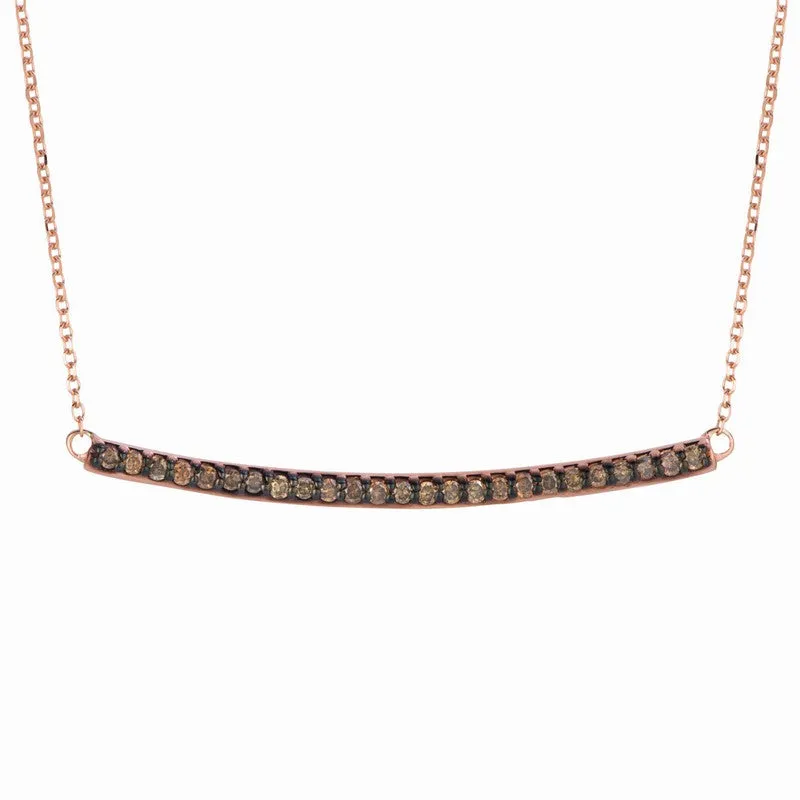 CHAMPAGNE DIAMOND BAR NECKLACE 14K GOLD (0.25 CTW) 1