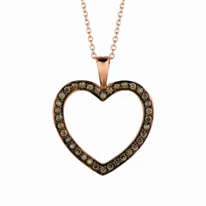 CHAMPAGNE DIAMOND HEART NECKLACE 14K GOLD (0.33 CTW)
