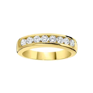 Channel Set Diamond Wedding Ring .08CT Diamonds