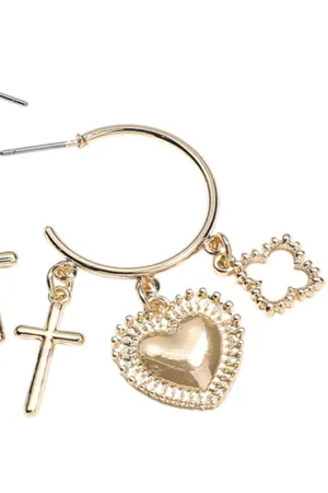 Charm Dangle Hoop Earrings