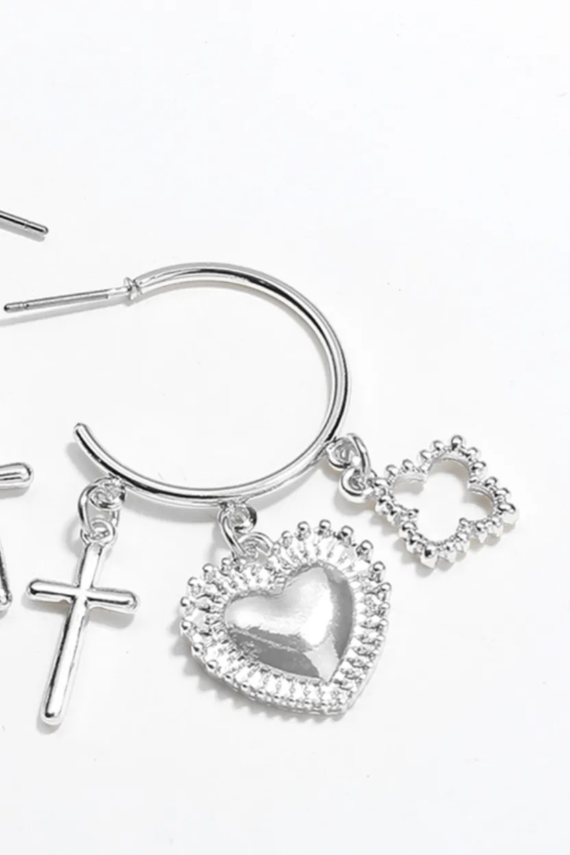 Charm Dangle Hoop Earrings