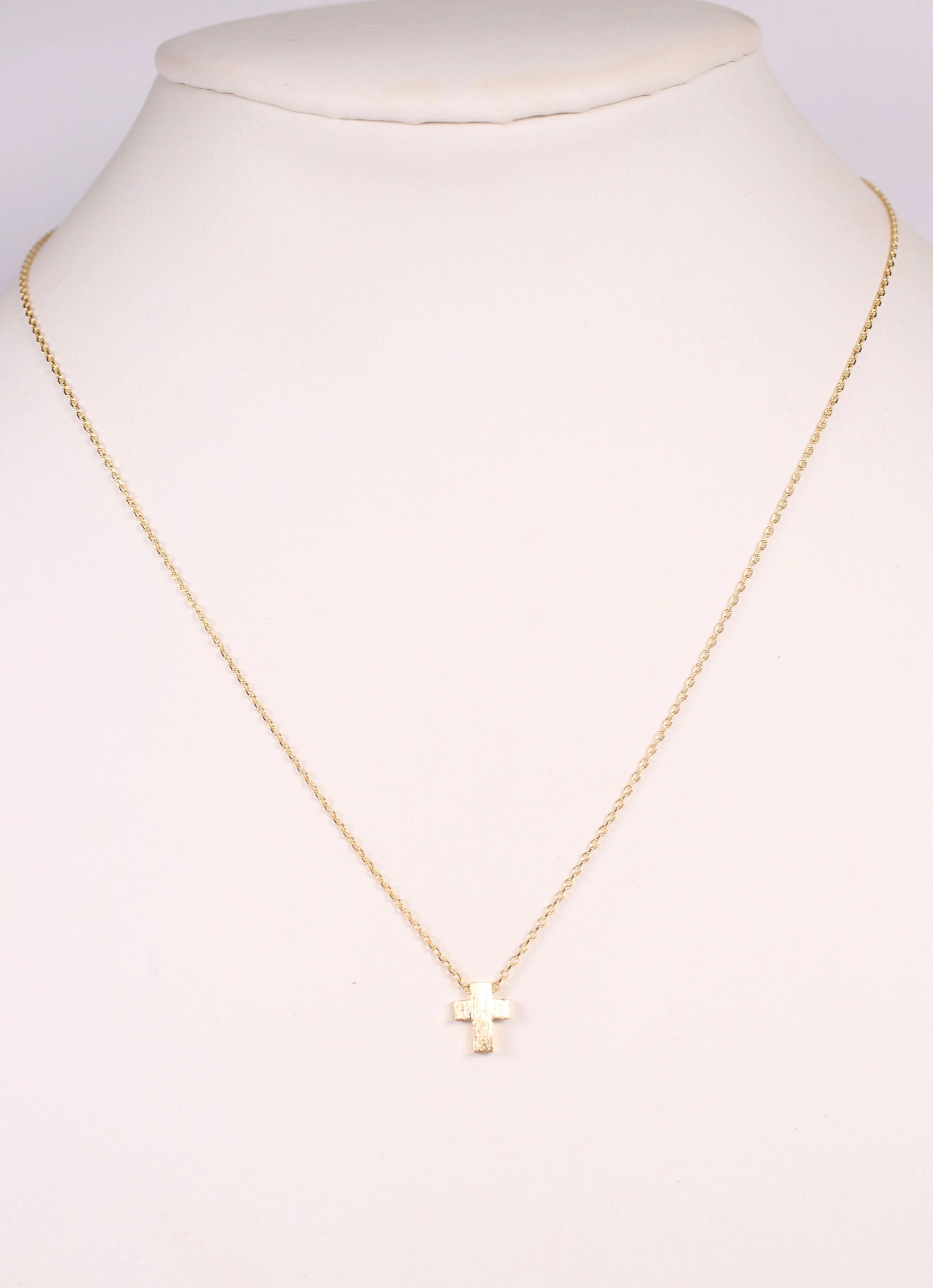 Charmie Petite Cross Necklace Gold