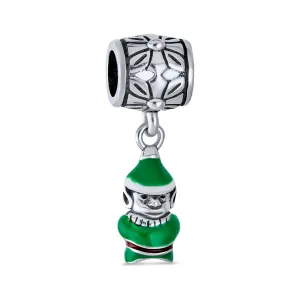 Christmas Charm Bead Santa Helper Elf Enamel for Bracelet Sterling Silver