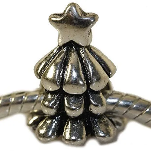 Christmas Tree Charm European Bead Compatible for Most European Snake Chain Bracelet
