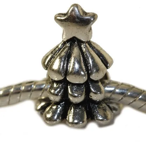 Christmas Tree Charm European Bead Compatible for Most European Snake Chain Bracelet