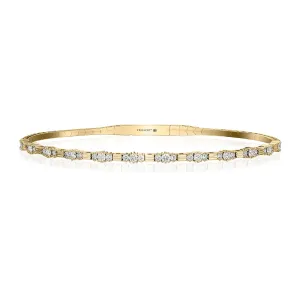 Christopher Designs 14k Yellow Gold Diamond Flex Bangle