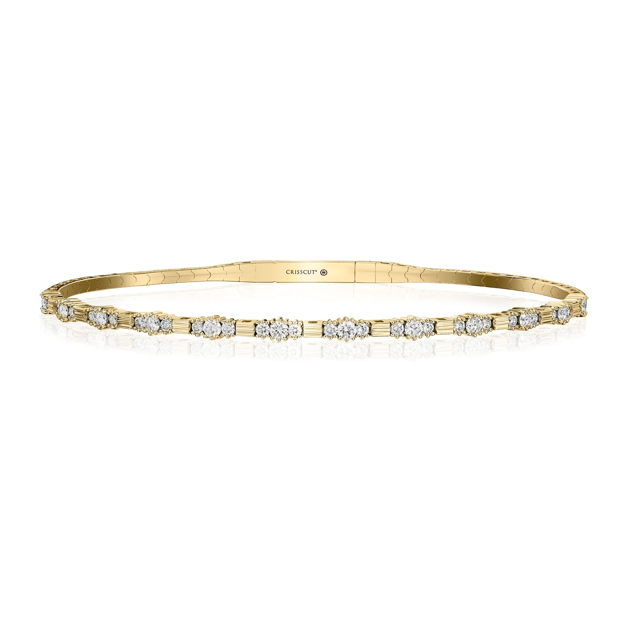 Christopher Designs 14k Yellow Gold Diamond Flex Bangle