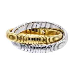 Chunky Two-Tone Double Intertwined Snake Bracelet