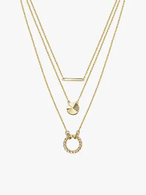 Circular & Bar Layered Necklaces