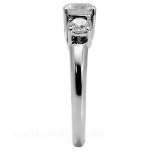 CJ7689OS Wholesale Stainless Steel Past, Present & Future CZ Ring