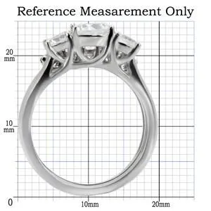 CJ7788OS Wholesale Stainless Steel Round Cubic Zirconia Past, Present & Future Wedding Set