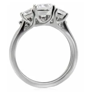 CJ7788OS Wholesale Stainless Steel Round Cubic Zirconia Past, Present & Future Wedding Set