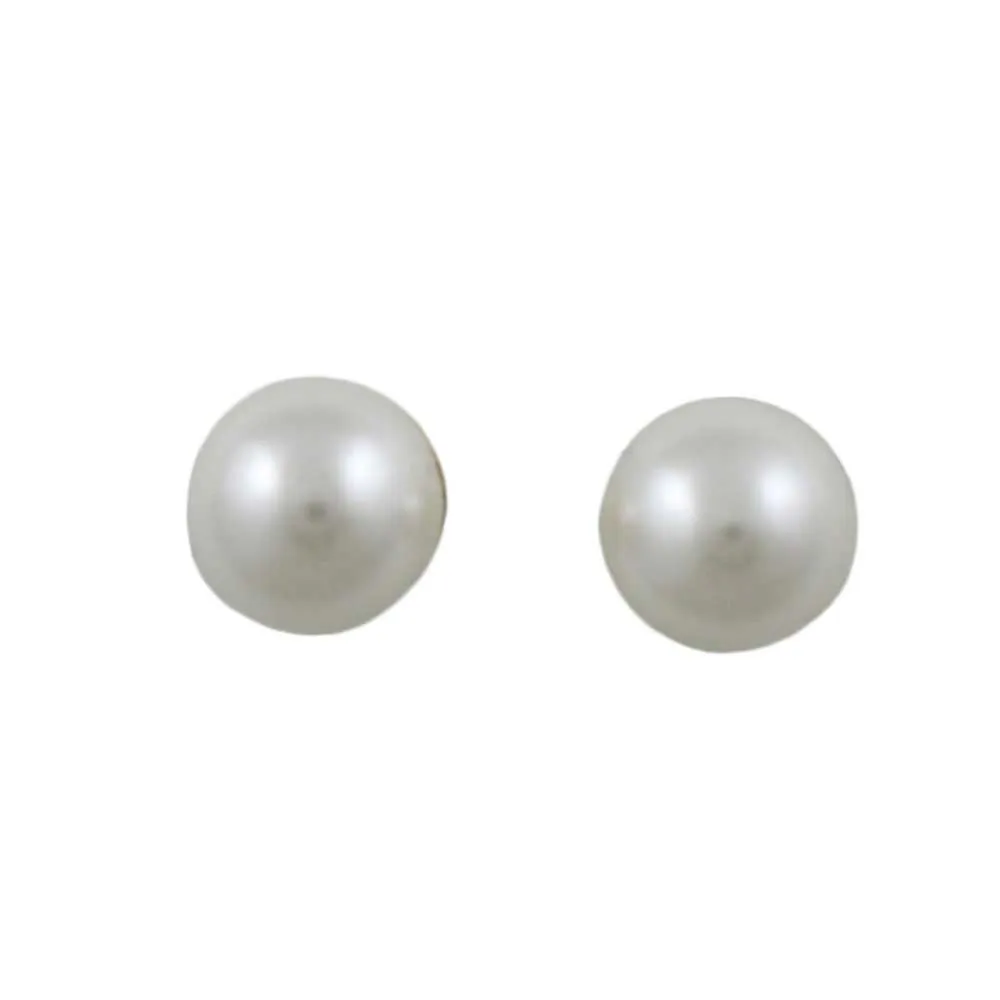 Classic 6MM White Pearl Stud Pierced Earring - PE501