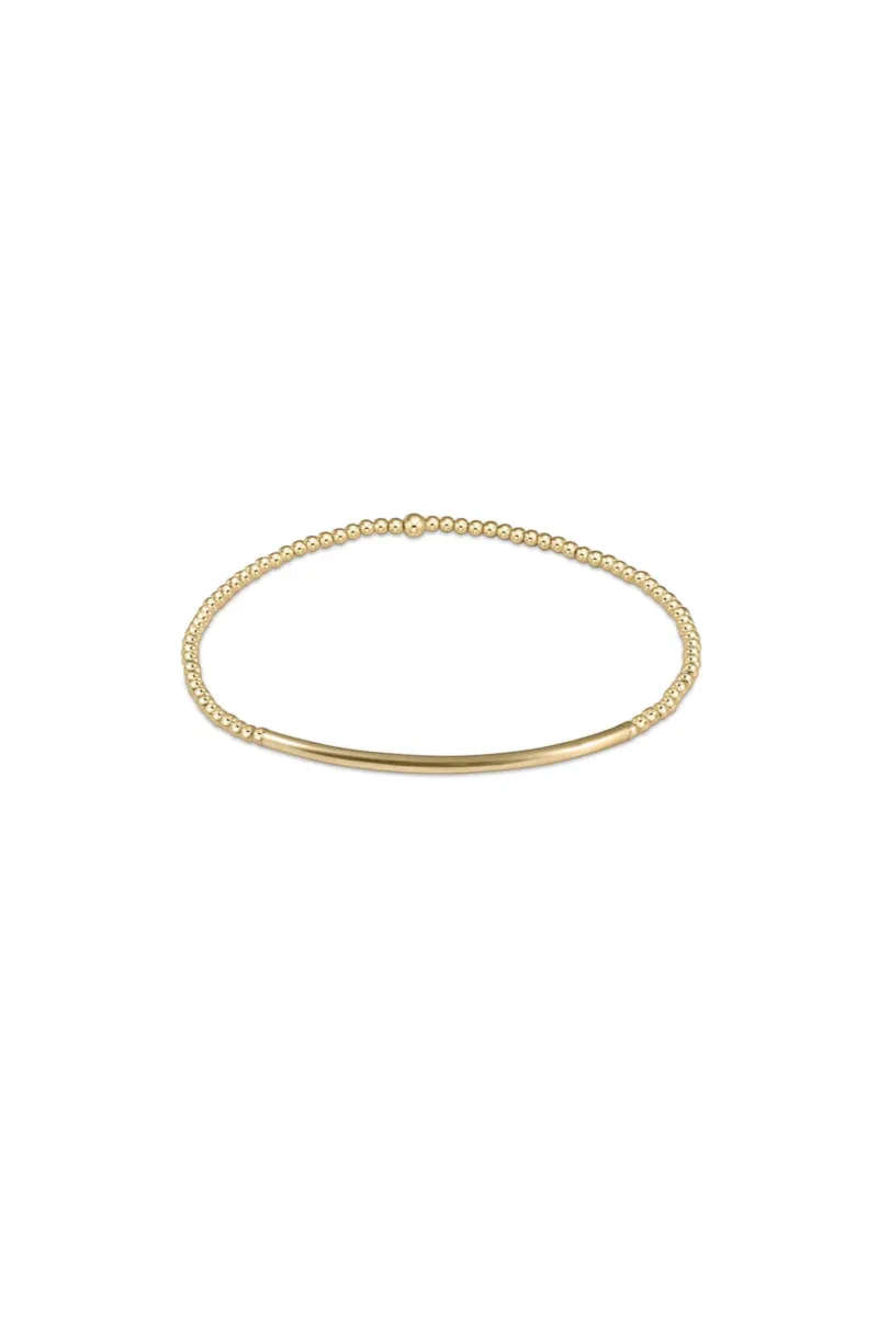 Classic Gold 2mm Bead Bracelet- Bliss Bar Gold