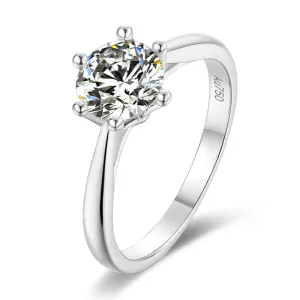 Classic Round Cut Moissanite Diamond Crown Solitaire Rings