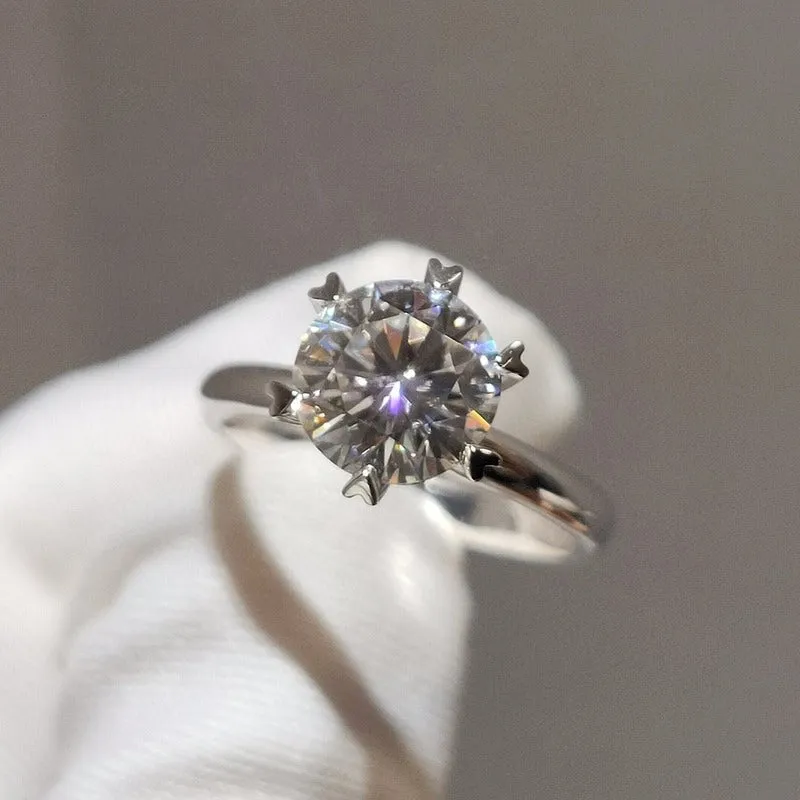 Classic White Moissanite Bridal Ring for Women Wedding Jewelry