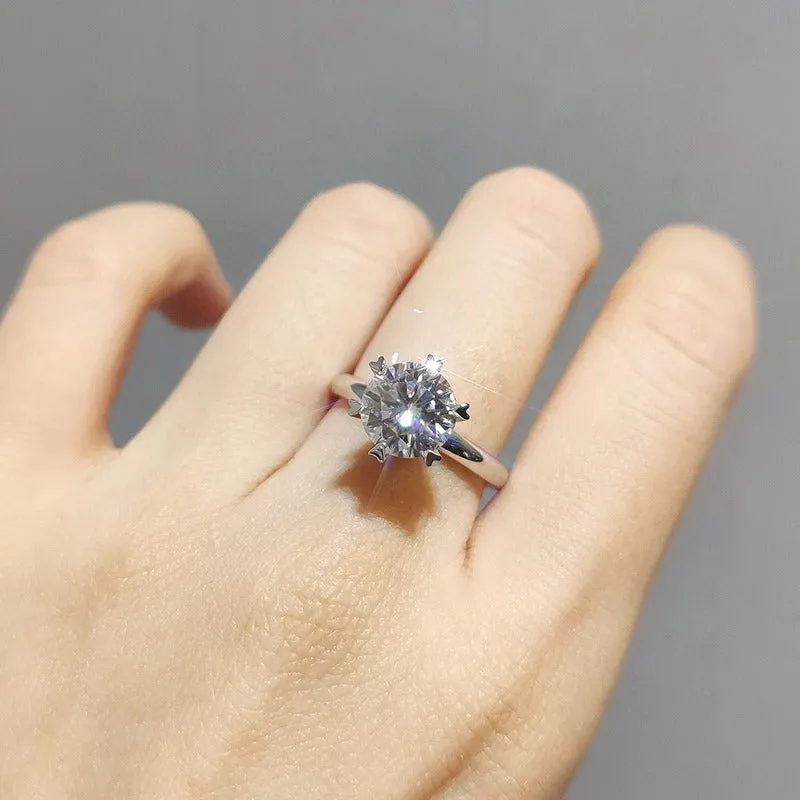Classic White Moissanite Bridal Ring for Women Wedding Jewelry