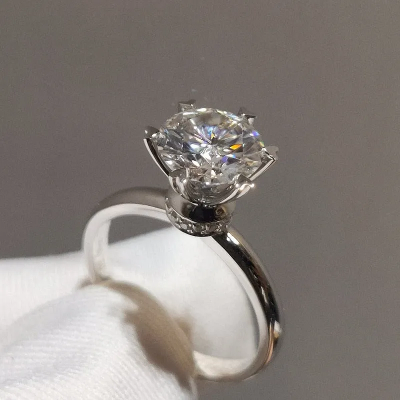 Classic White Moissanite Bridal Ring for Women Wedding Jewelry