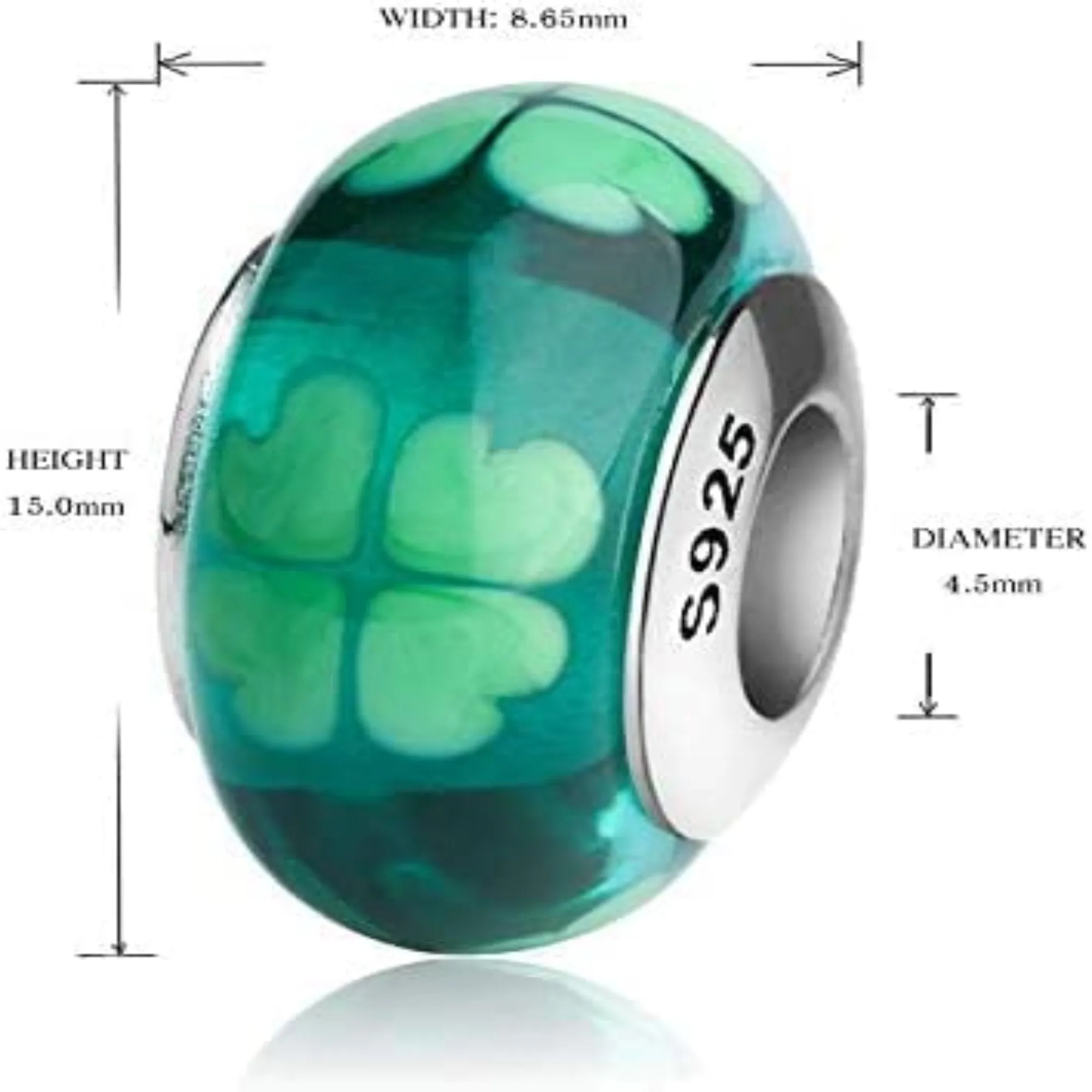 Clover Shamrock Murano Bead Charm