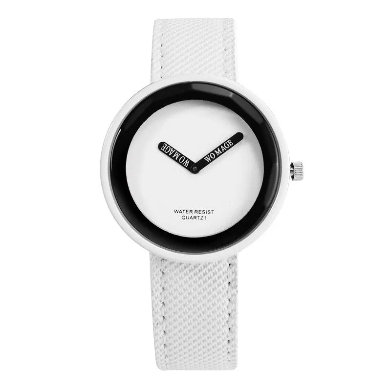 Colorful Watch with Leather Band