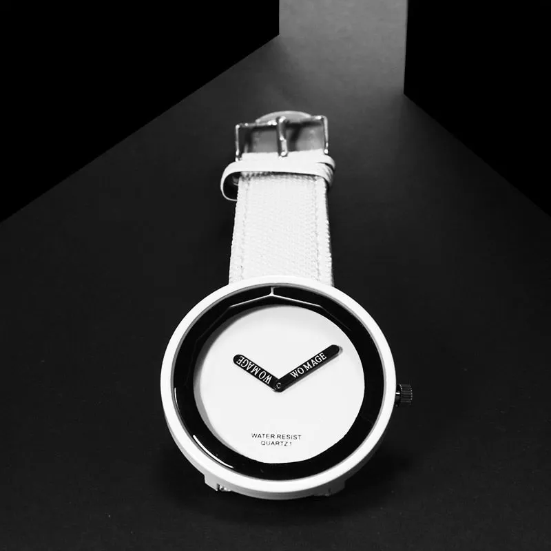 Colorful Watch with Leather Band
