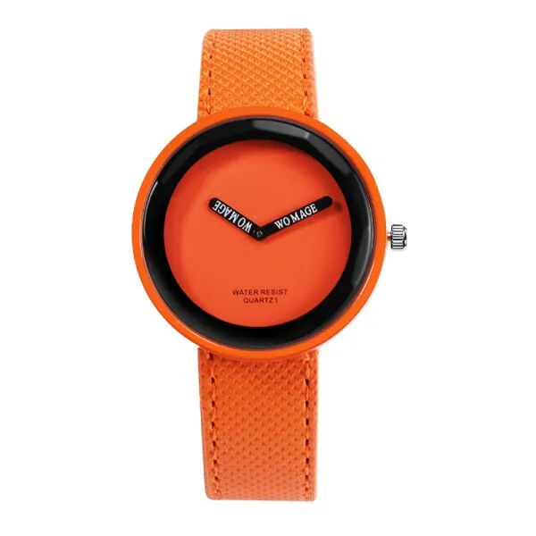 Colorful Watch with Leather Band