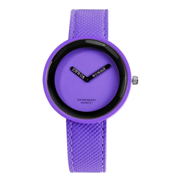 Colorful Watch with Leather Band