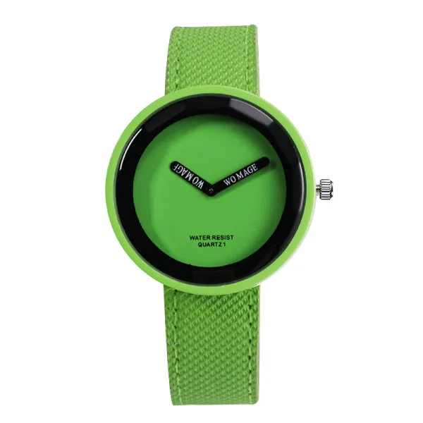 Colorful Watch with Leather Band