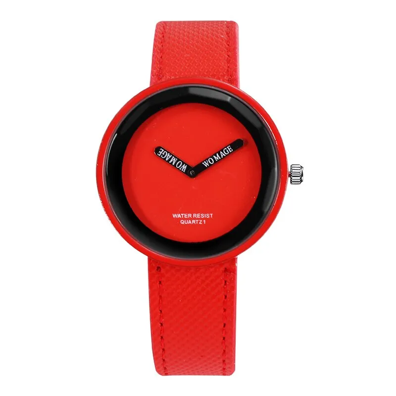 Colorful Watch with Leather Band