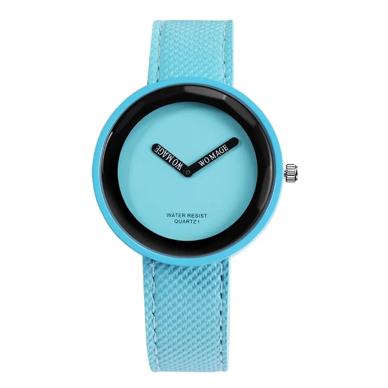 Colorful Watch with Leather Band