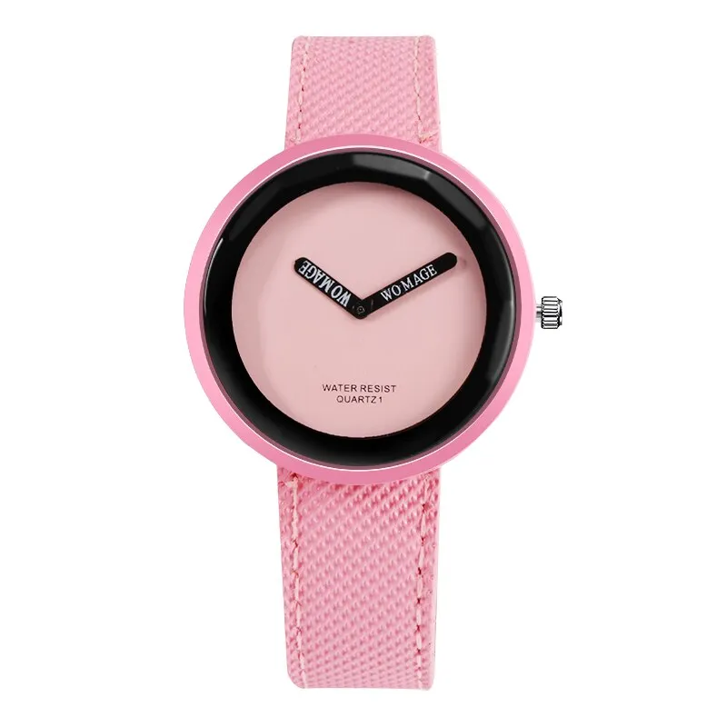 Colorful Watch with Leather Band